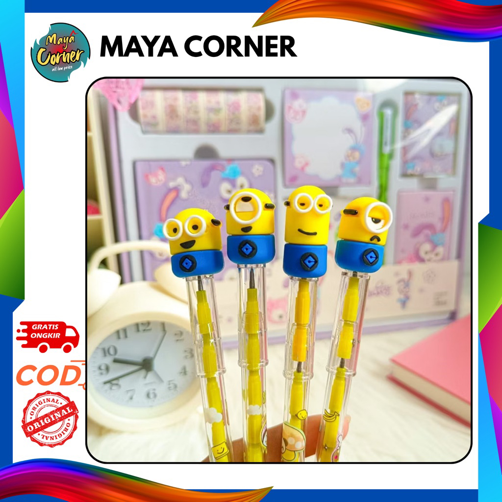 

Pensil susun / Pensil Peluru Lucu Pensil karakter Minion