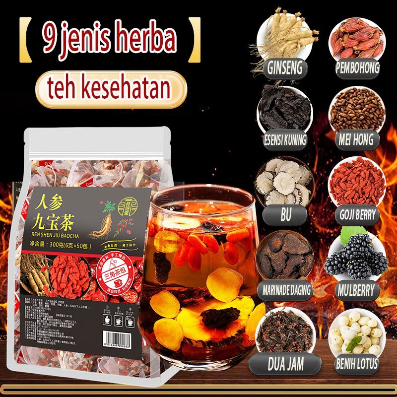 

Beli 2 Gratis 1【6g x 25/bungkus】Teh Sembilan Bahan Ginseng/Teh Penguat Ginjal Polygonatum Minuman Kesehatan QiTeh Kesehatan untukTeh Herbal Ginseng dan Goji BerryTeh Kesehatan dengan Mulberry dan Gojikesehatan dan meningkatkan kualitas hidup