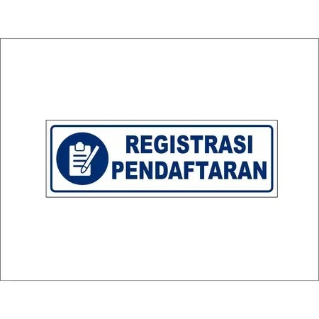 

STIKER sign VINYL REGISTRASI PENDAFTARAN/ RUANG REGISTRASI 30 X 10 CM - siap kirim