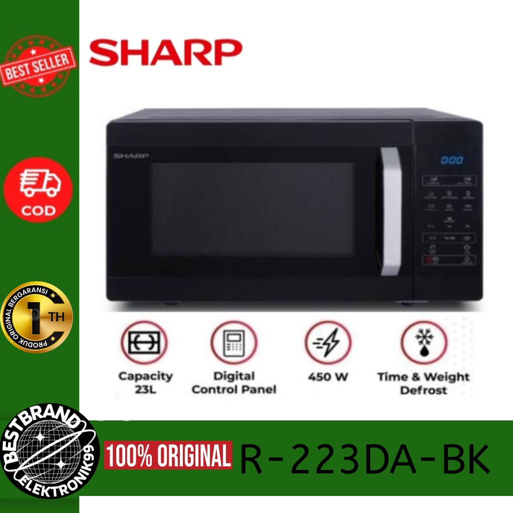 SHARP R-223DA-BK MICROWAVE COUNTERTOP 23LITER 450 WATT R223DABK R223DA