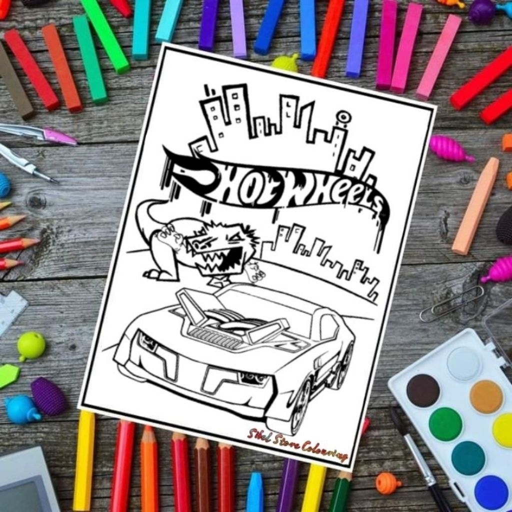 

Kertas Gambar Anak / Kertas Mewarnai Anak Tema Hot Wheels V1 (10 Gambar)
