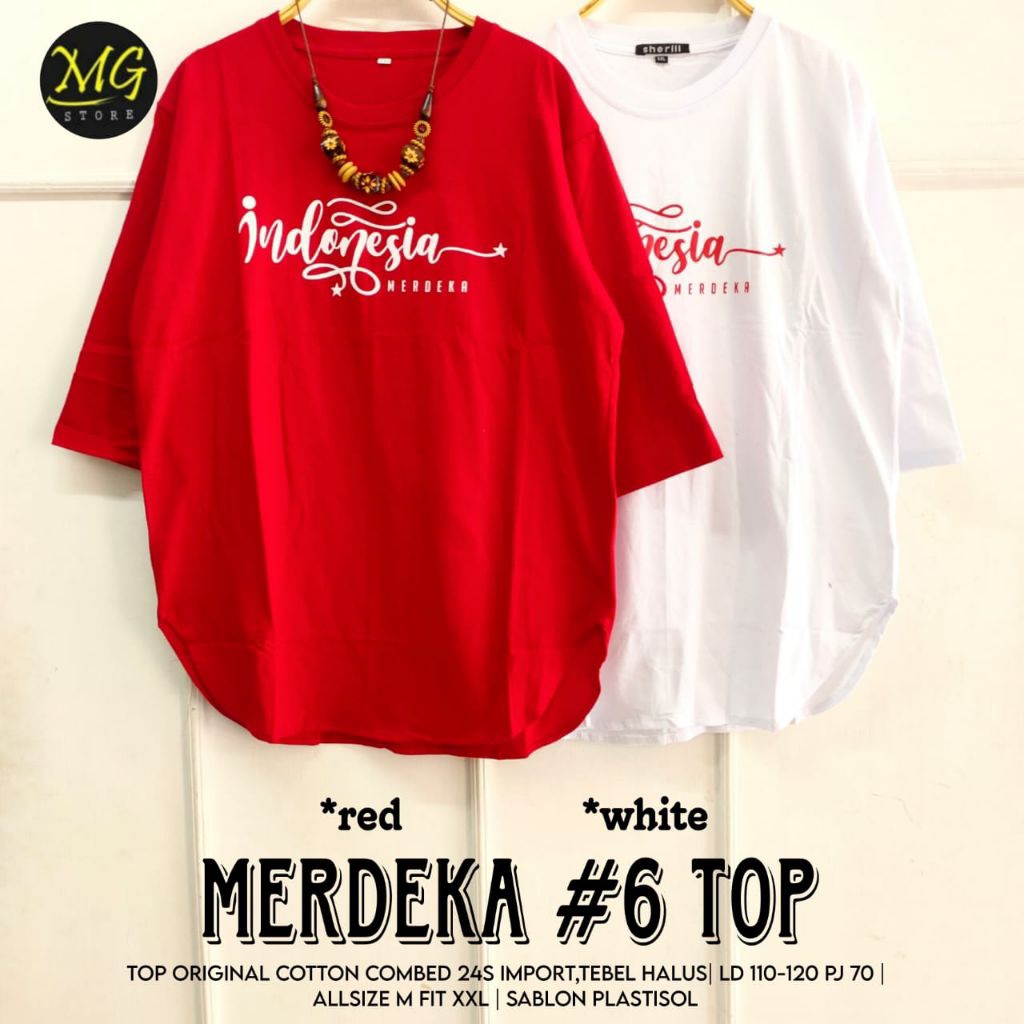 Blouse kemerdekaan / atasan kaos kemerdekaan wanita / kaos 17an wanita / long tunik bahan kaos / ata