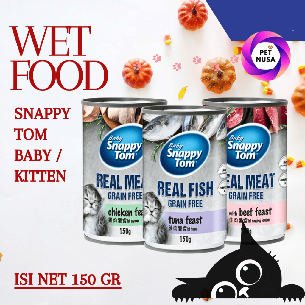 SNAPPY TOM KITTEN BABY 150 GR MAKANAN KUCING BASAH KALENG - WET CAT FOOD