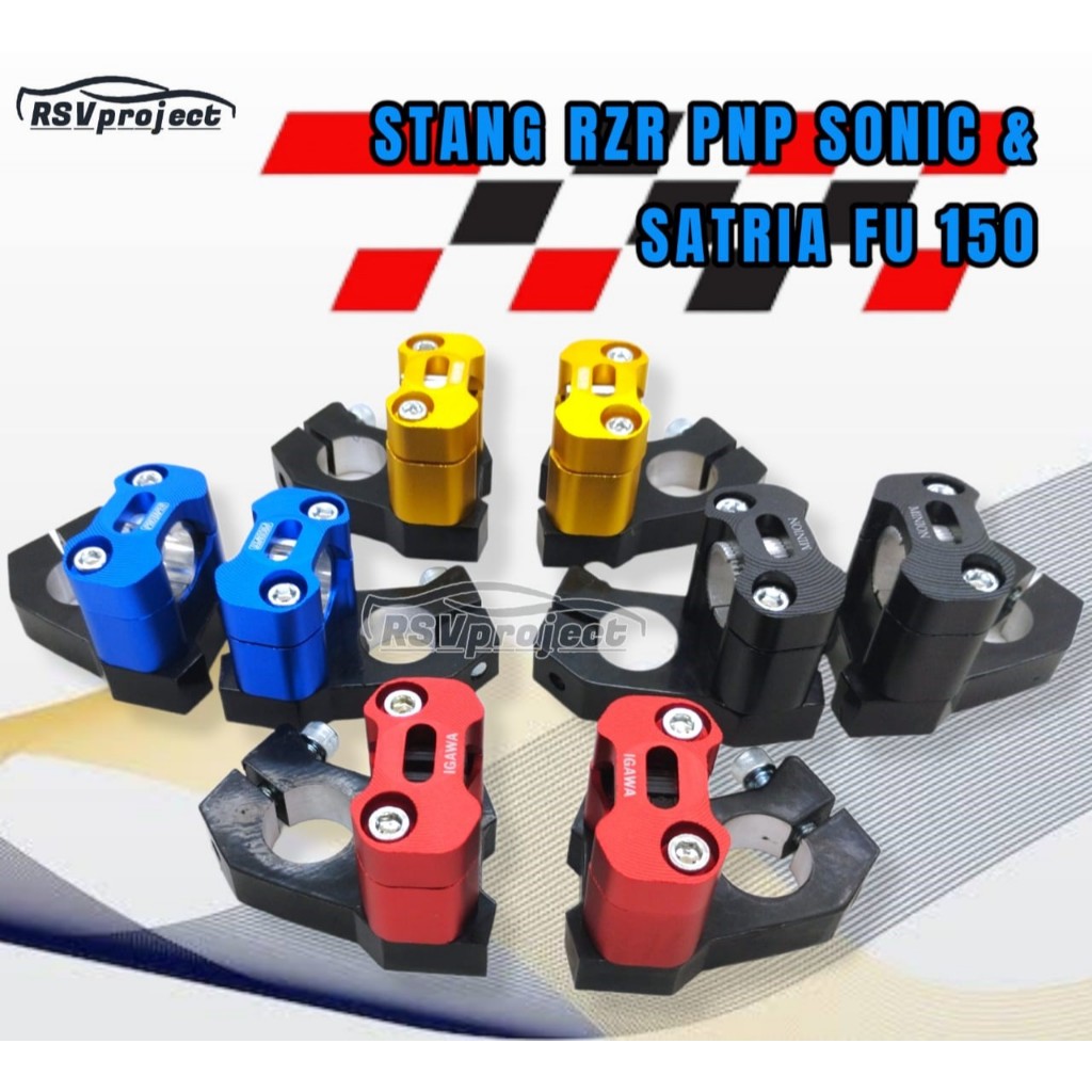 Breket Dudukan Raiser Stang Setang Stir Rzr Sonic 150r Satria Fu Injeksi Fi Carbu tebal 1,6cm
