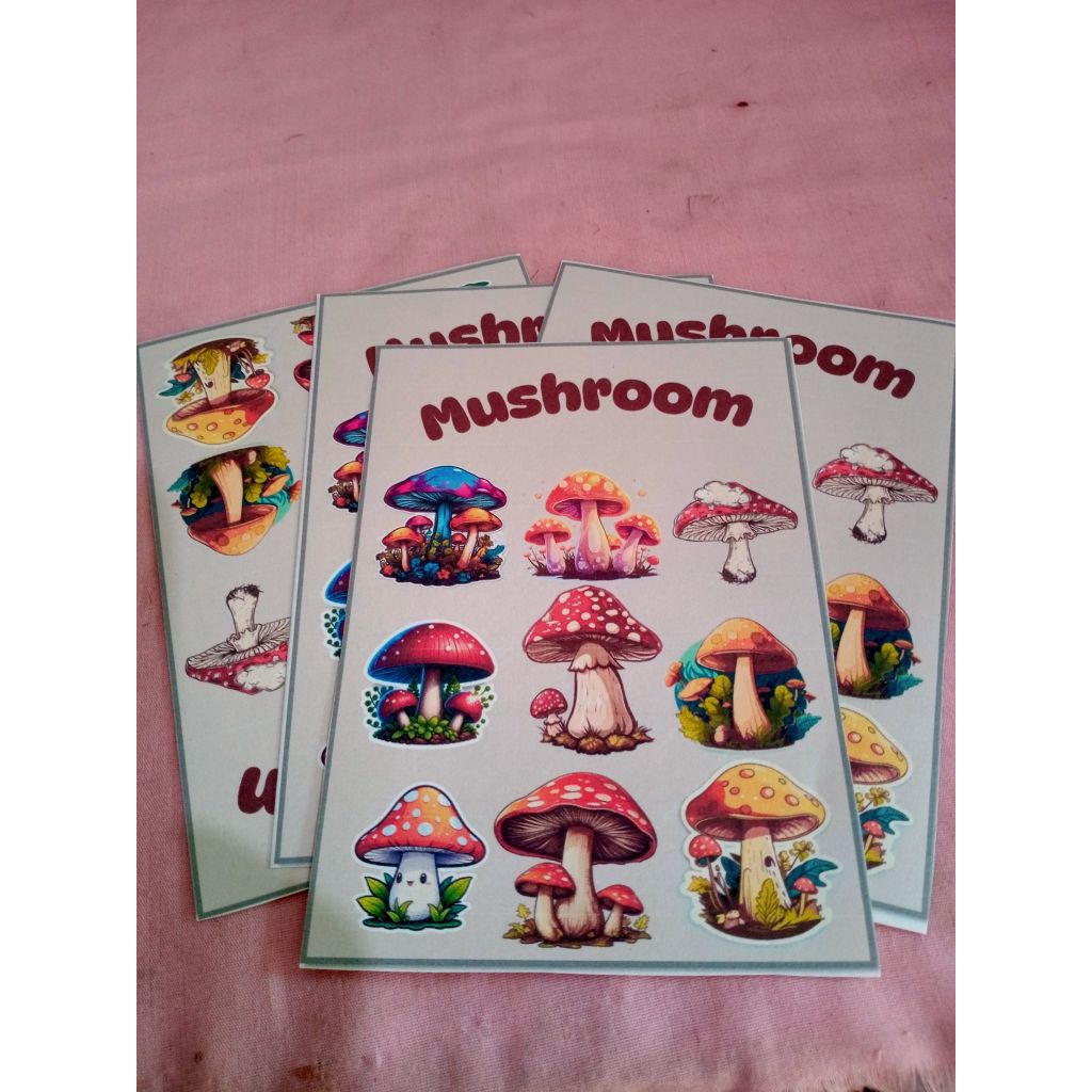 

stiker jamur vintage