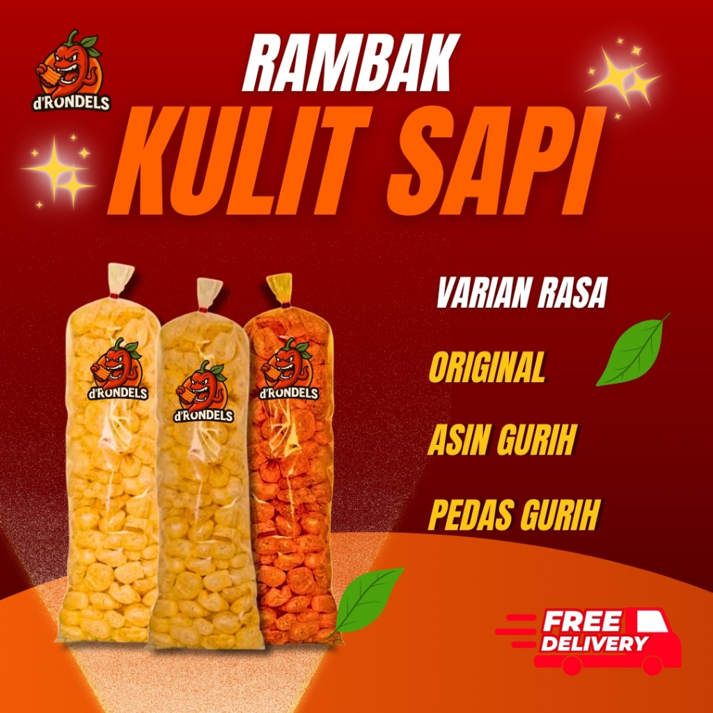 

Kerupuk Kulit Sapi Rambak Dorokdok 1 Bal Krukul Jangek Pedas Gurih