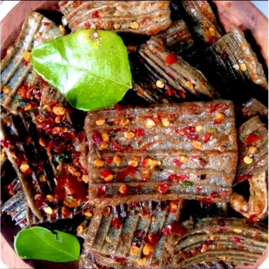 

KERUPUK SEBLAK JENGKOL PEDAS DAUN JERUK