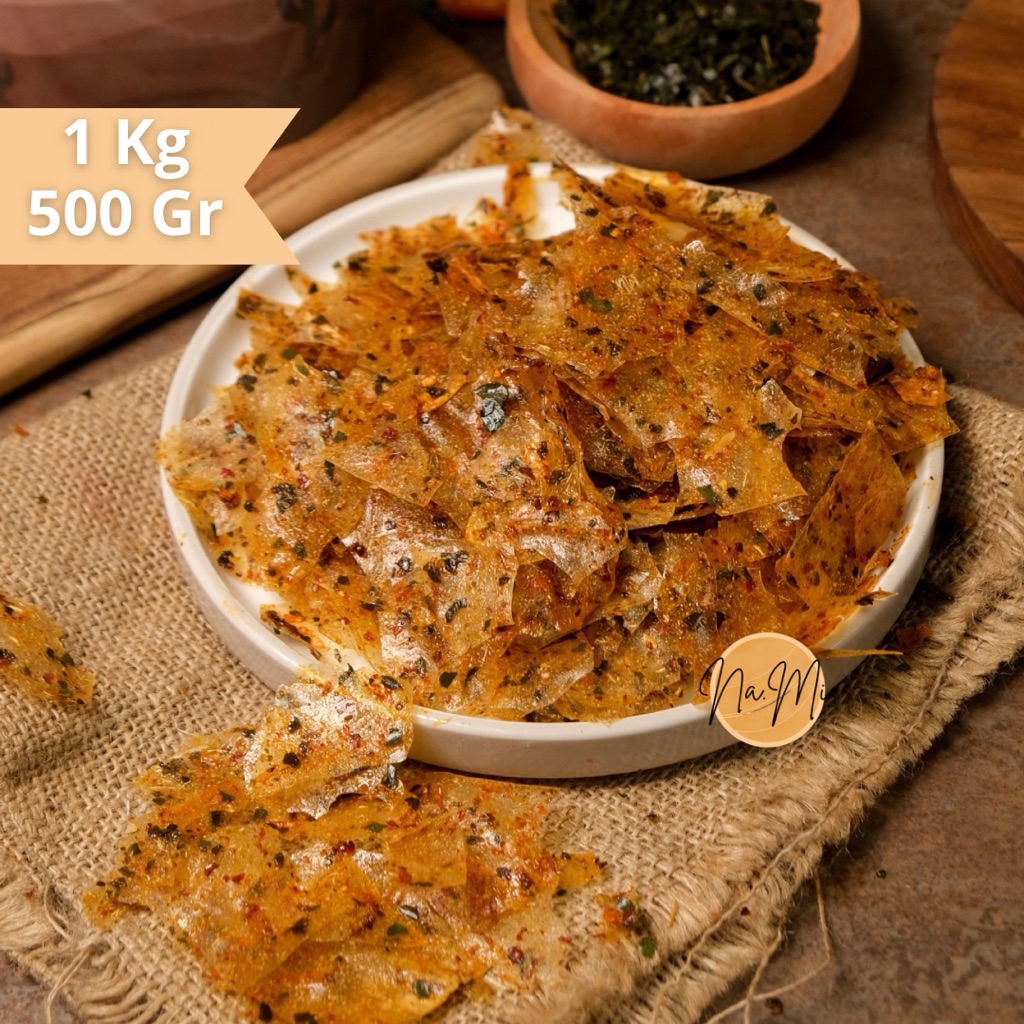 

Nami Keripik - Keripik Kaca Premium Pedas Daun Jeruk 1kg/500gr (Keripik Beling/Kripca Cikruh Medok)