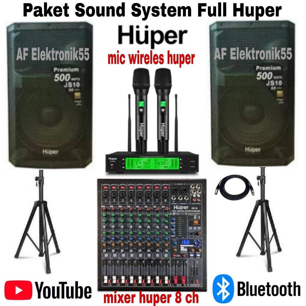 Paket Sound System Full Huper 15 Inch + Mixer Original