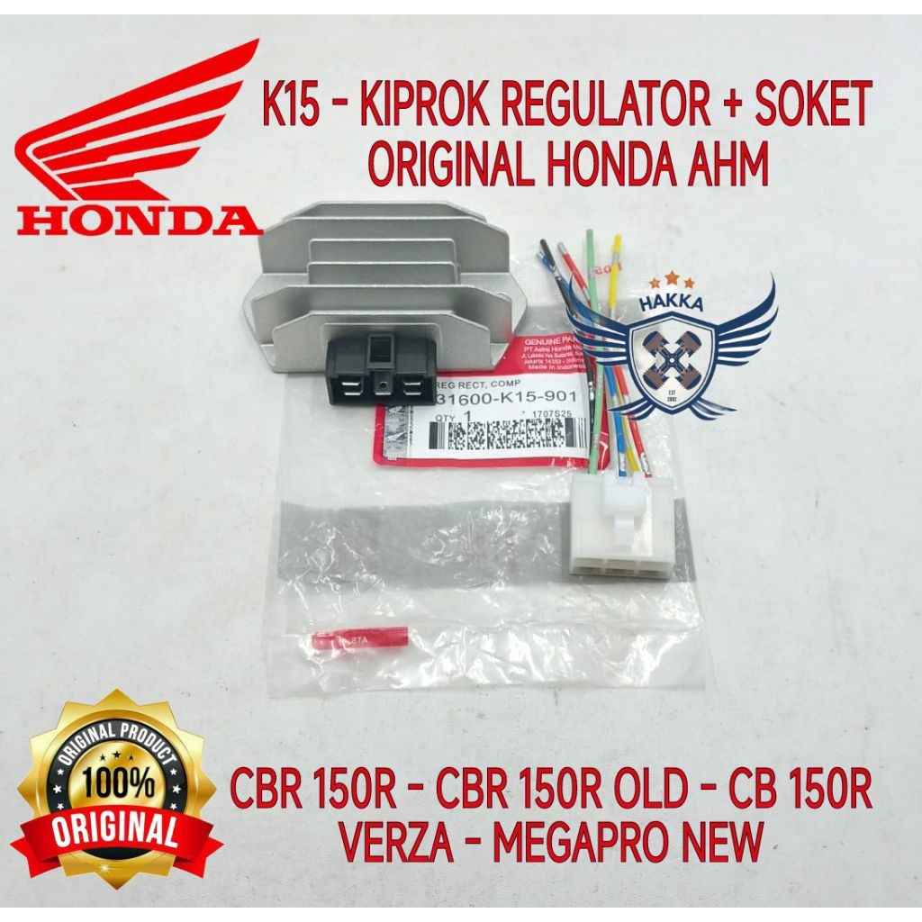 K15 ORIGINAL KIPROK REGULATOR + SOKET HONDA CBR 150R, ORIGINAL KIPROK REGULATOR HONDA CBR 150R OLD, 