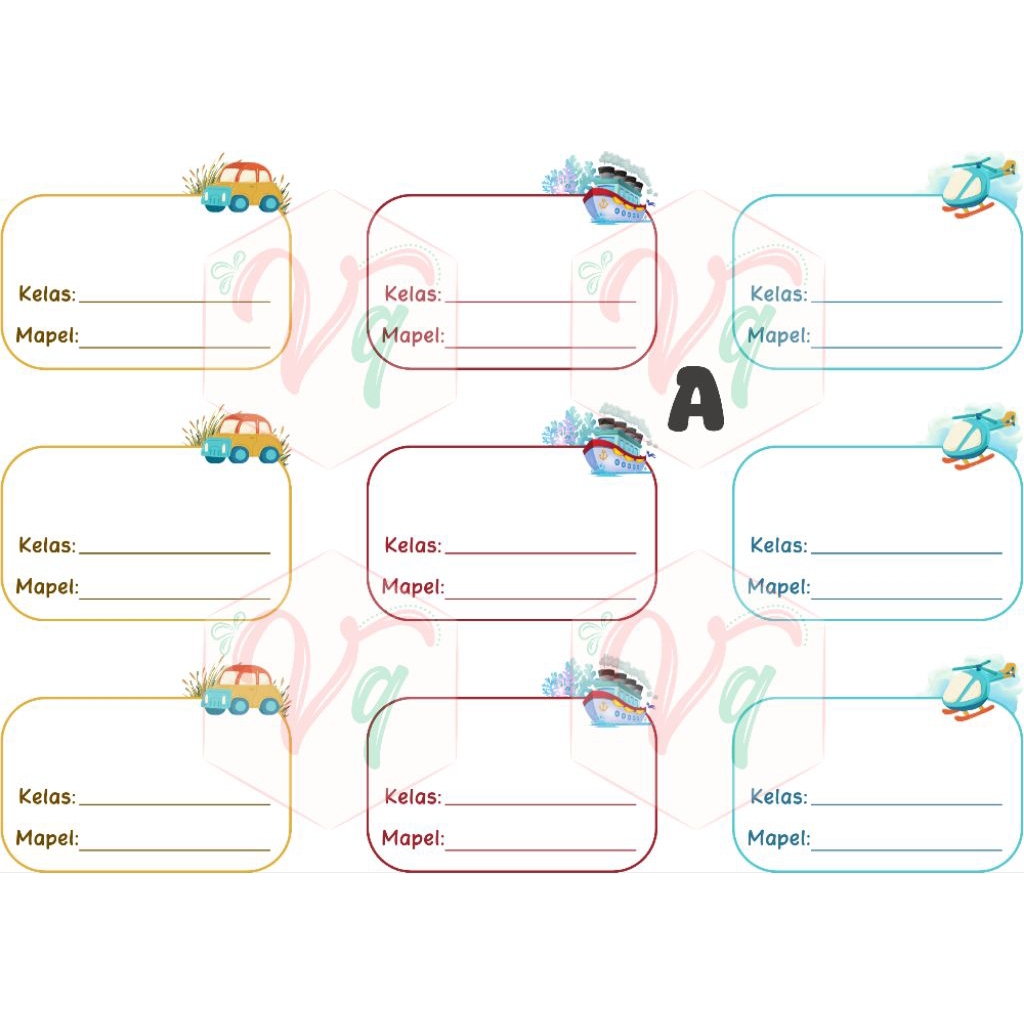 

1 Set Stiker/Label Nama Buku Tulis Anak Sekolah part 1