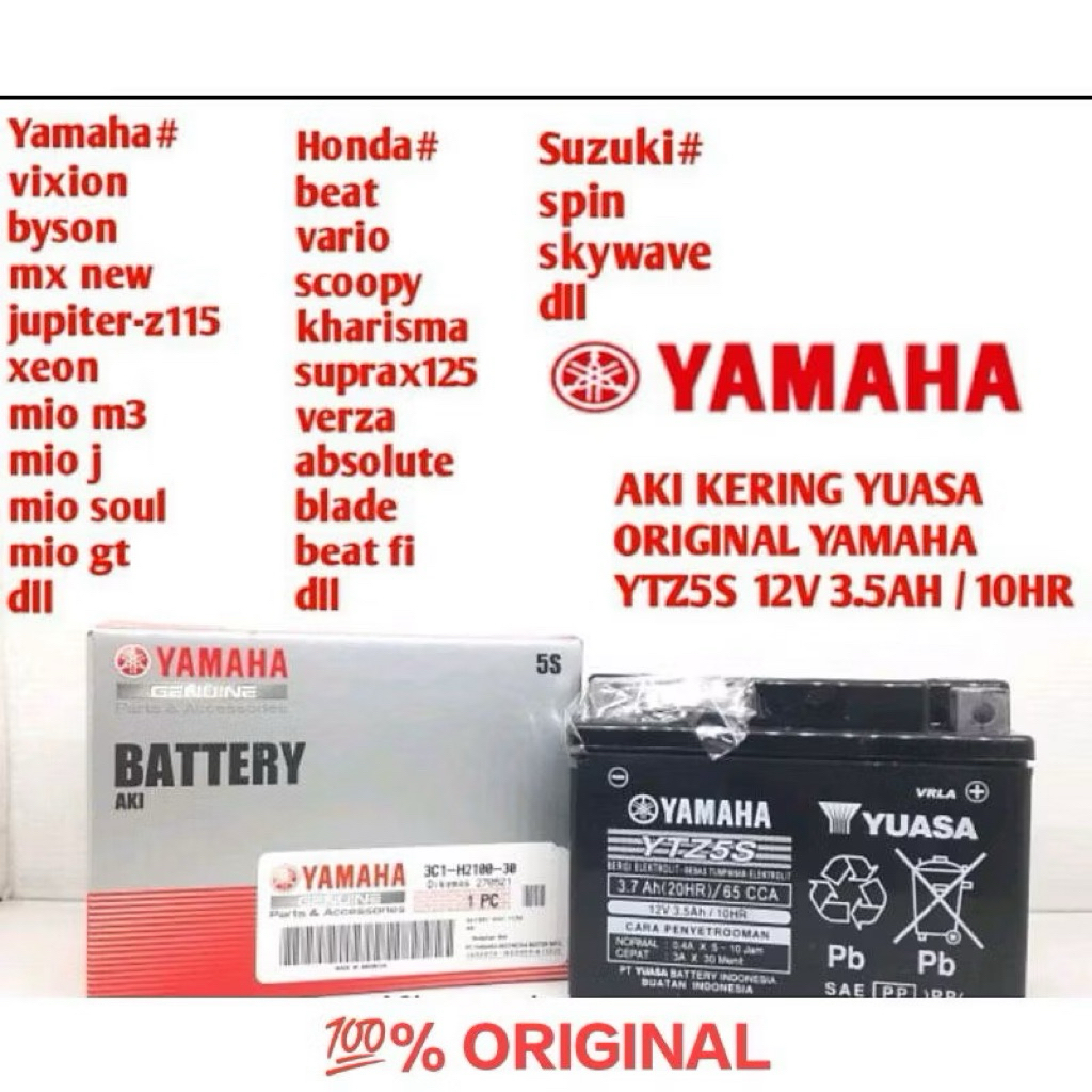 AKI MOTOR MERK YUASA YAMAHA GTZ5S/YTZ5S/YTZ6S/YTZ7S TYPE KERING