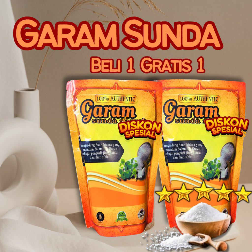 

Garam Sunda garam mandi terapi 500gr bonus beli 1 gratis 1