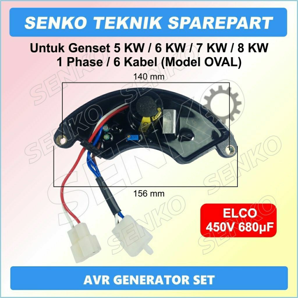 AVR GENERATOR SET / AVR GENSET 5KW / 1 PHASE (OVAL) / AVR SABIT 5000 - 8000 WATT