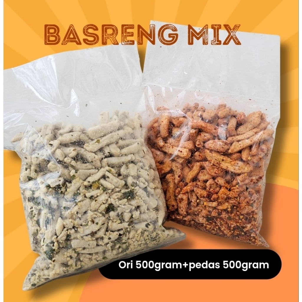 

Basreng Pedas Daun Jeruk 1Kg mix Murah Original Makanan Ringan Snack Cemilan Murah Bumbu Melimpah