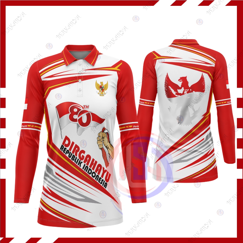 Baju 17 Agustus Kemerdekaan Indonesia Baju 17 Agustus HUT RI-80 Jersey Tunik 17 Agustus Fullprint