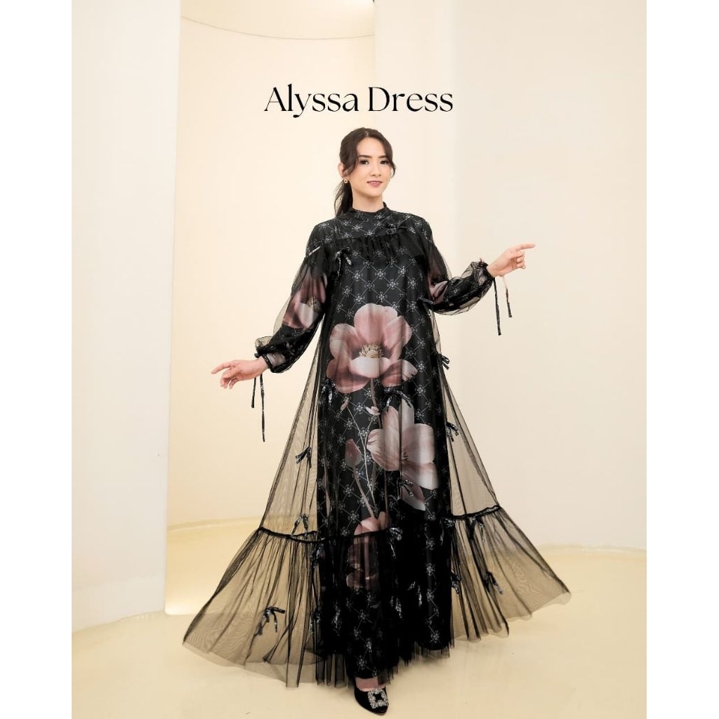 Alyssa Dress - dress viral terkini - dress simple elegan - ootd muslimah - dress kondangan- gaun pes