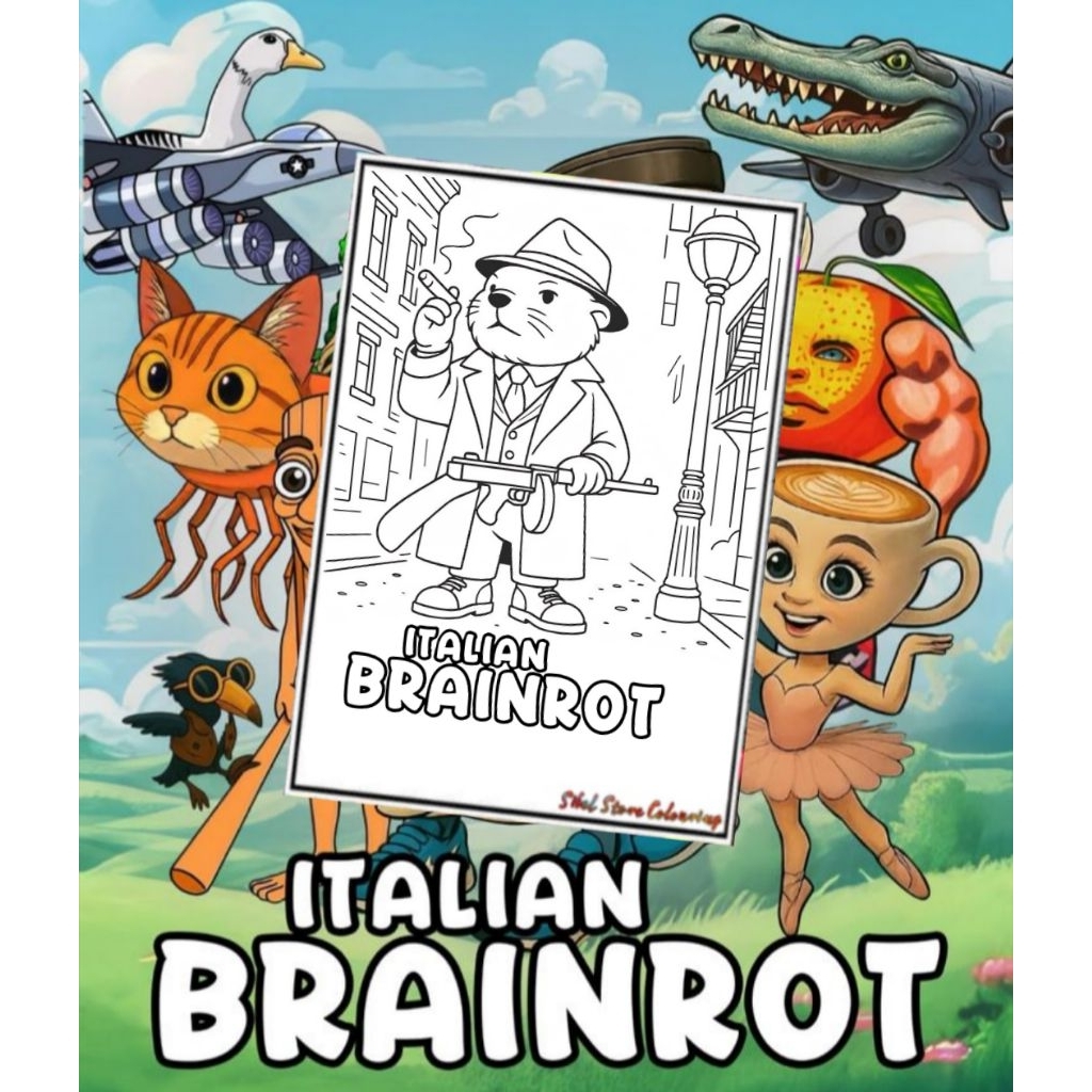 

Kertas Gambar / Kertas Mewarnai Gambar Anak Tema Italian Brainrot V1 (20 Gambar) Kertas Gambar Tebal / Kertas Mewarnai PAUD / TK / SD