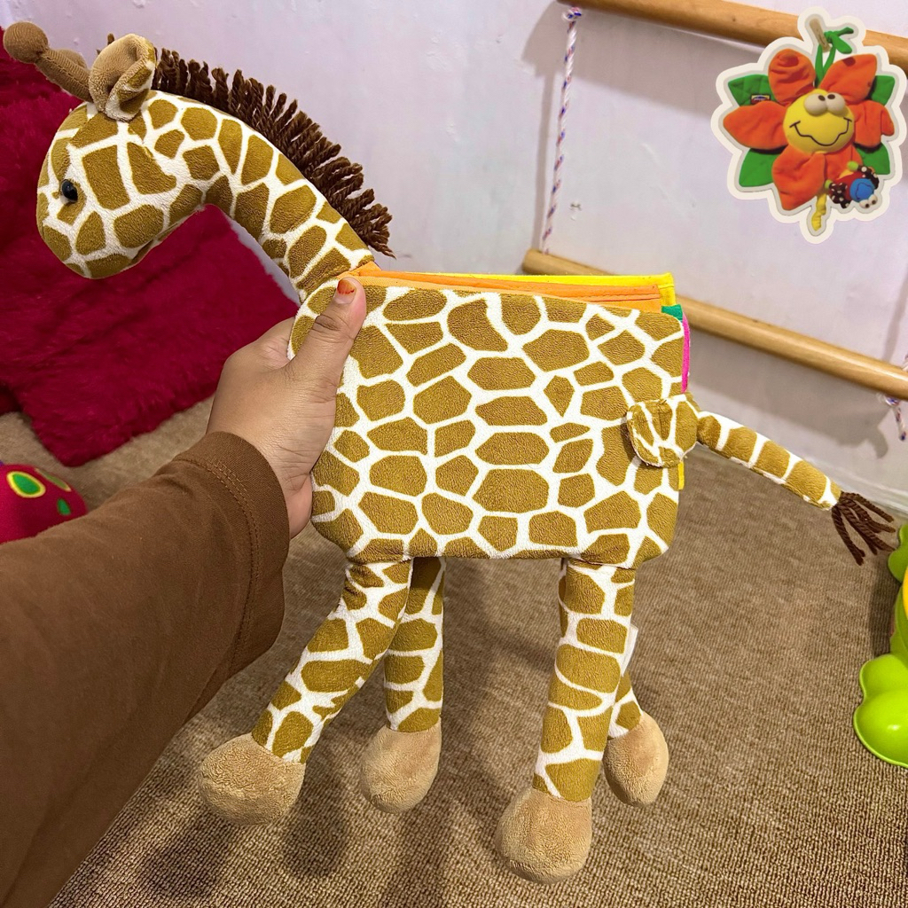 Softbook Jerapah Belajar Warna (Besar) - Softbook warna boneka jerapah edukasi