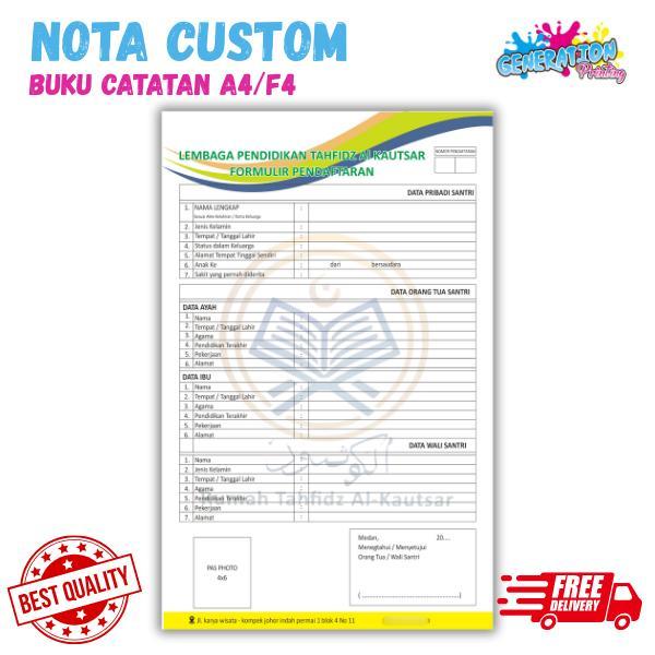 

Nota Buku Catatan A4 F4 (MIN 2 BUKU) bisa costum sesuai keinginan free desain Generation Printing