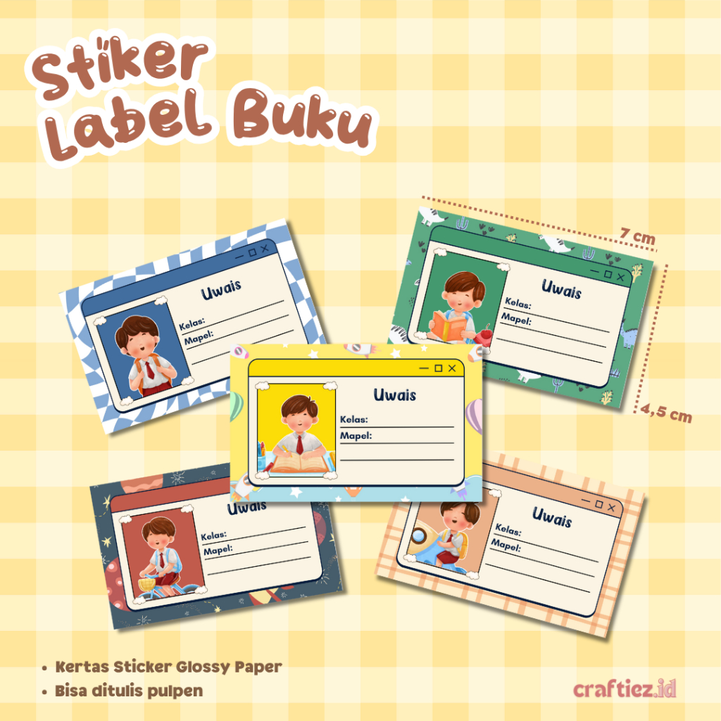 

Stiker Label Buku Mata Pelajaran Isi 32 Pcs Karakter Murid SD