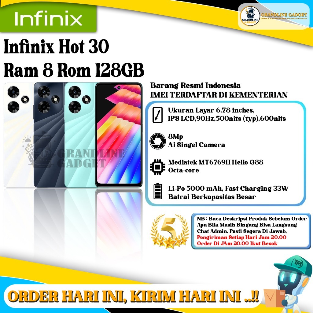 Infinix Hot 30 RAM 8GB ROM 128GB / RAM 8GB ROM 256GB