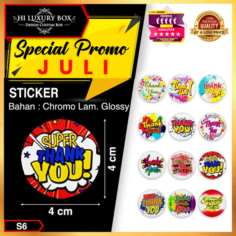 

Sticker Thank You | Sticker Ucapan | Laminating Glossy | 4x4
