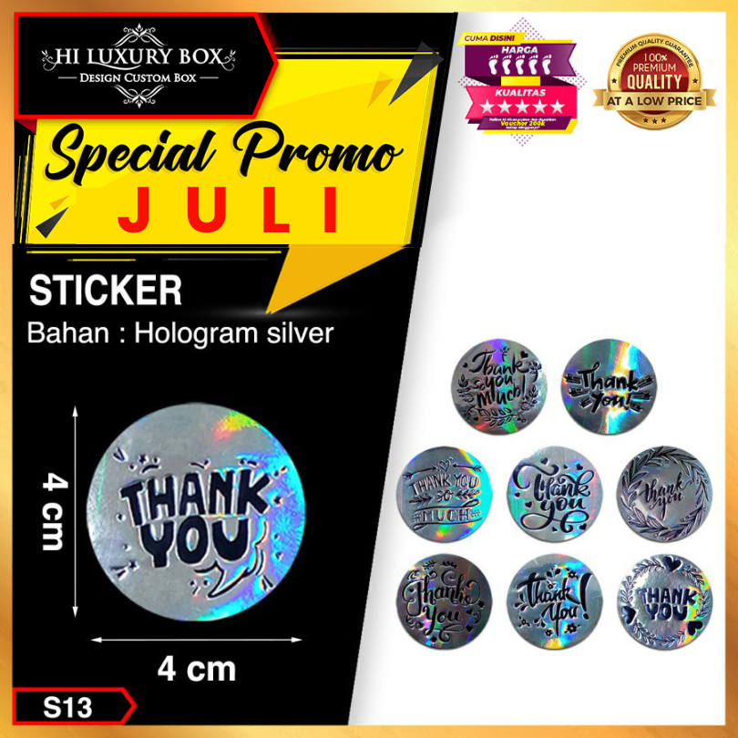 

Sticker Thank You | Label Ucapan | Laminating Hologram | Murah | 4x4
