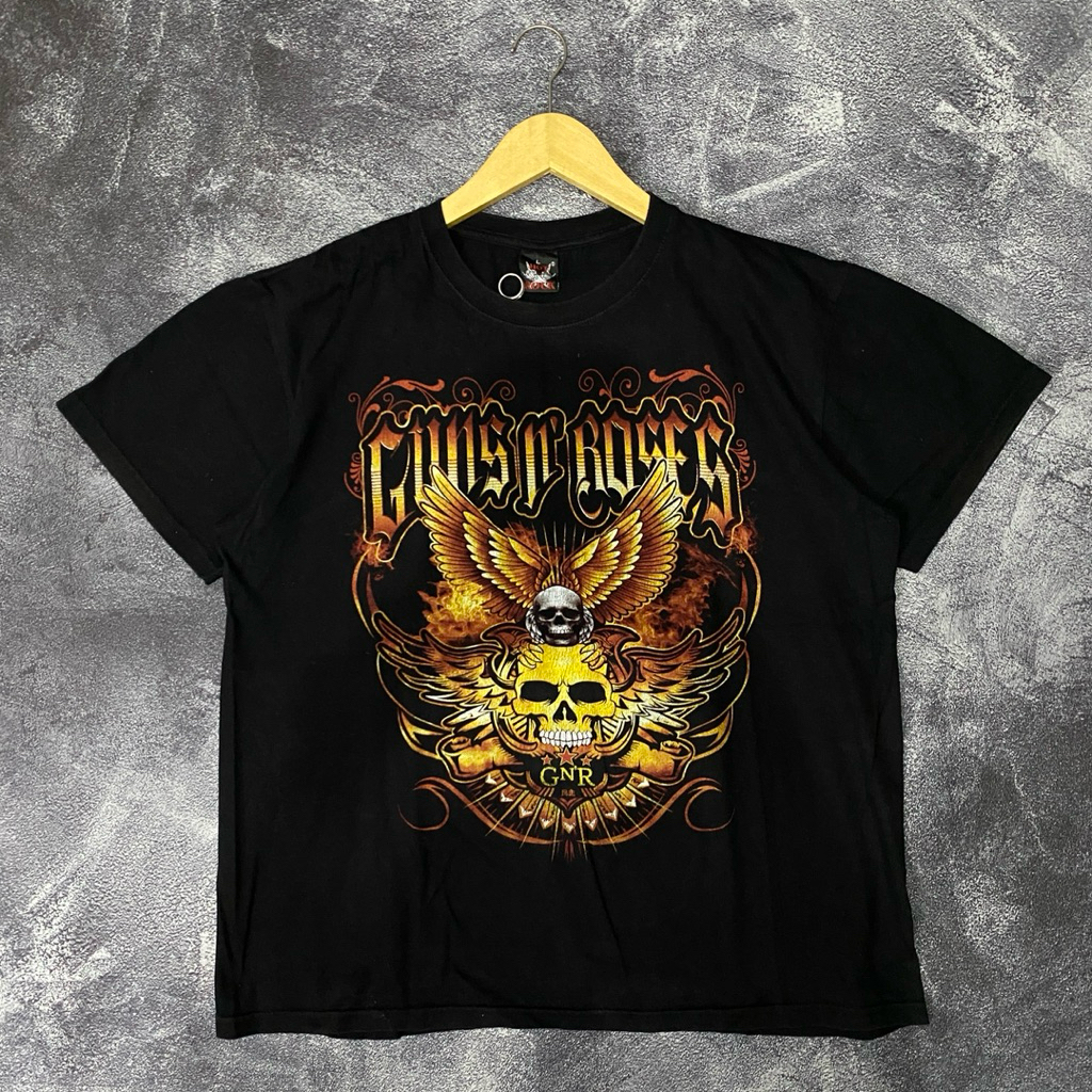 KAOS BAND GUN N ROSES ICONIC LOGO VINTAGE BUILT UP SECOND ORIGINAL