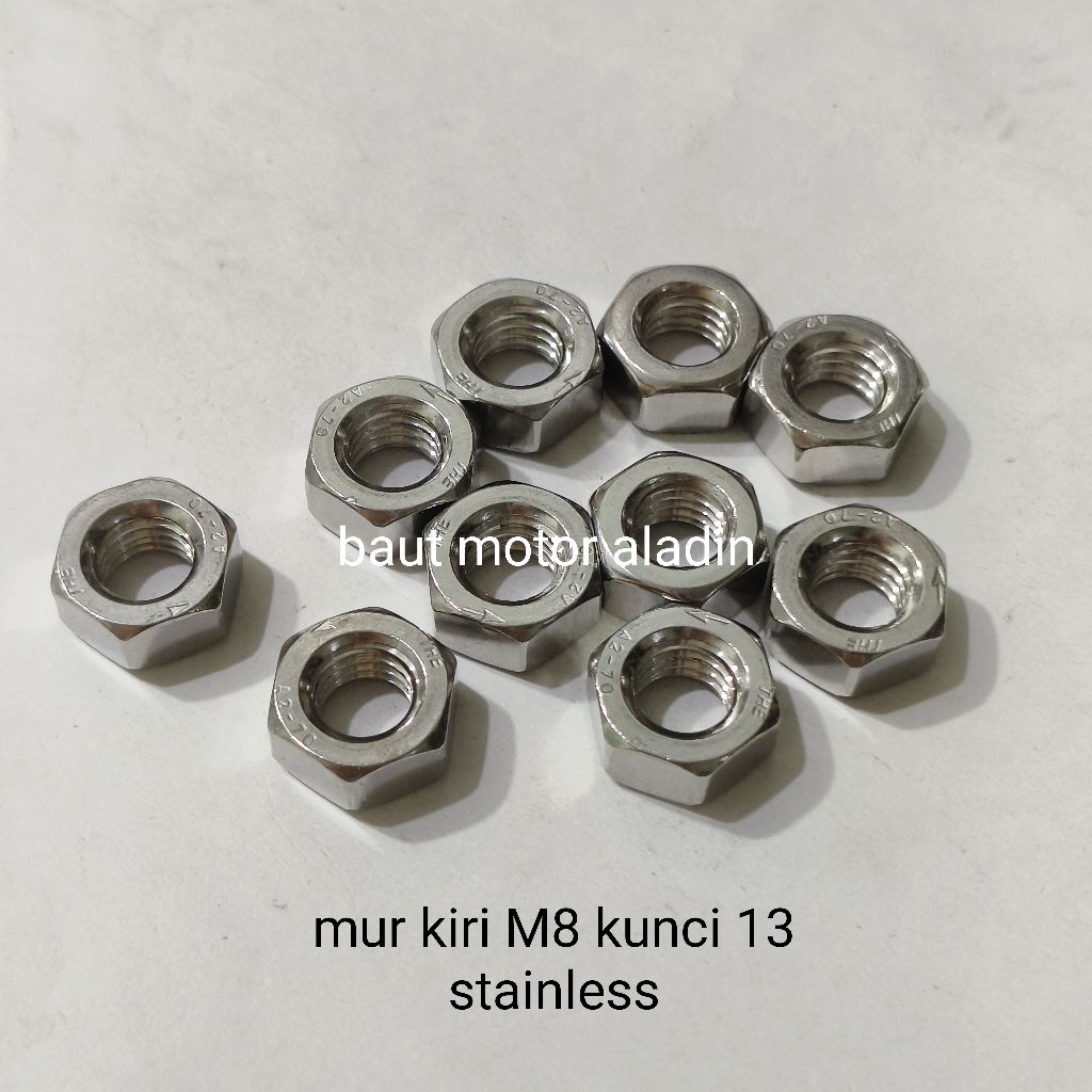 Mur kiri 12/M8 drat 1.25 stainless