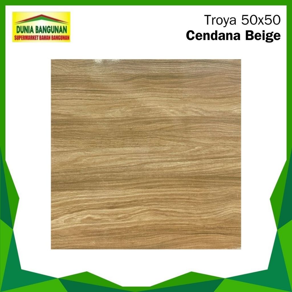Keramik 50x50 Motif Urat Kayu Troya Cendana Beige Keramik Lantai / Keramik Lantai Motif Kayu