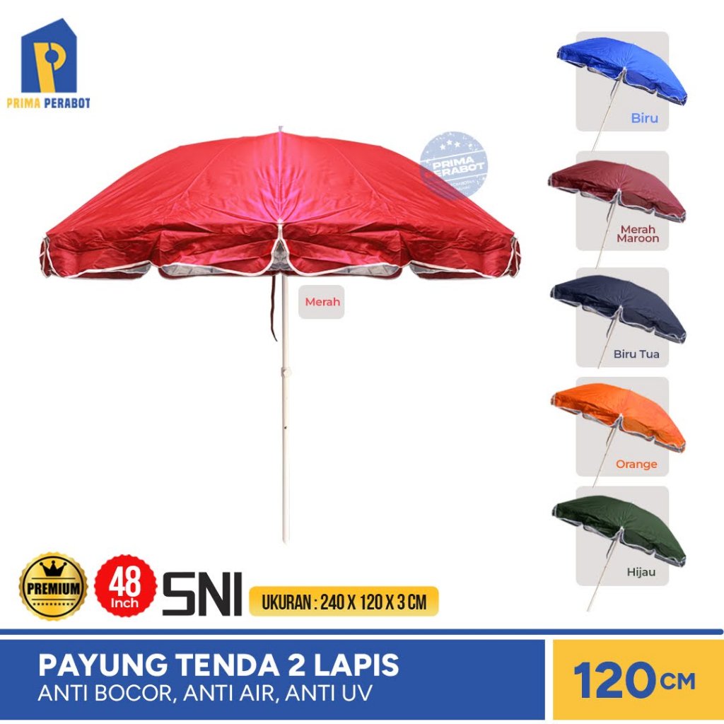 Payung Tenda 2 Lapis Payung Taman Pantai UV Series Winpu 120 Cm / 48 Inch