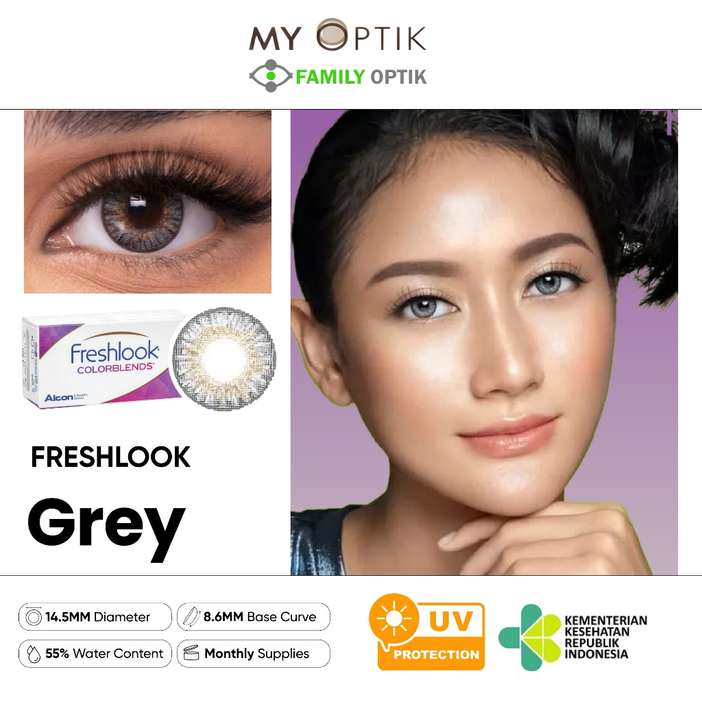 Freshlook Color Blends Grey Monthly Softlens Warna
