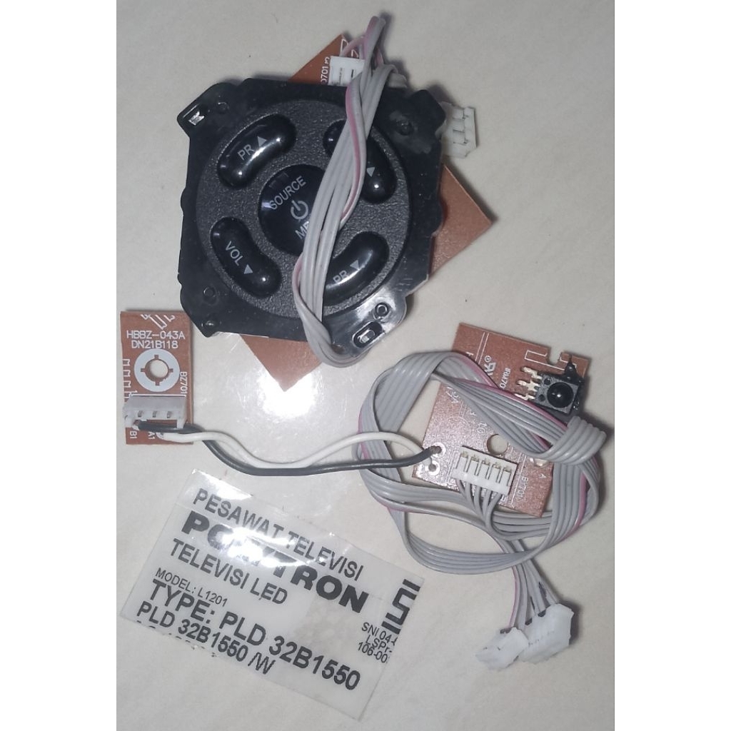 Tombol(Switch) dan Sensor TV Polytron seri PLD-32B1550