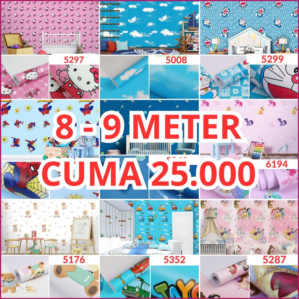 WALLPAPER DINDING STIKER 8 M X 45 CM MOTIF ANAK KIDS WALLPAPER STIKER KARTUN WALLPAPER PREMIUM