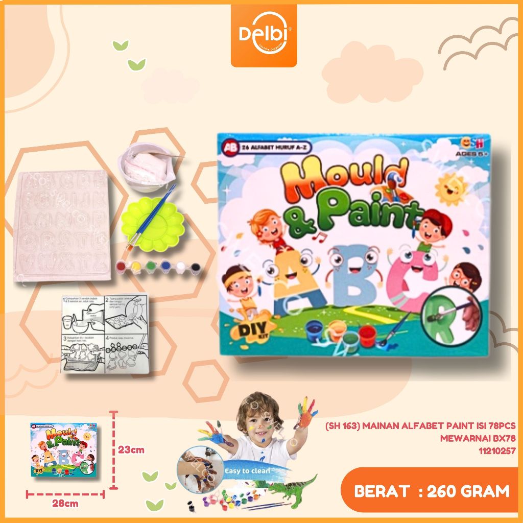 Mould and paint cetakan huruf ABCD Mainan edukasi melukis anak DIY alphabet MEWARNAI GIPSUM  Mainan 