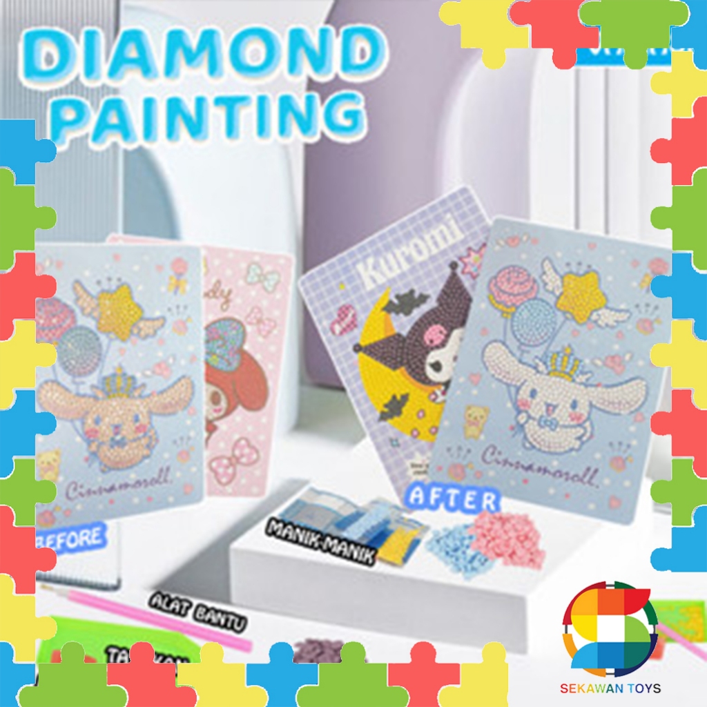 

(BISA COD) SATUAN Mainan Art & Craft Diamond Painting Sanrio / Diamond Sticker / Stiker Anak Magic / Mainan Edukasi Diamond Beads XM