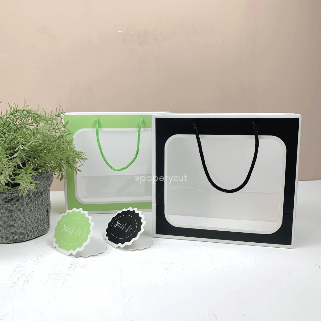 

Paperbag Mika Pistachio Hampers Souvenir Hadiah aesthetic 22 x 11 x 20 cm