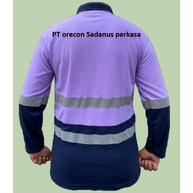 Bordir PT orecon Kaos Polo Safety Panjang Kombinasi