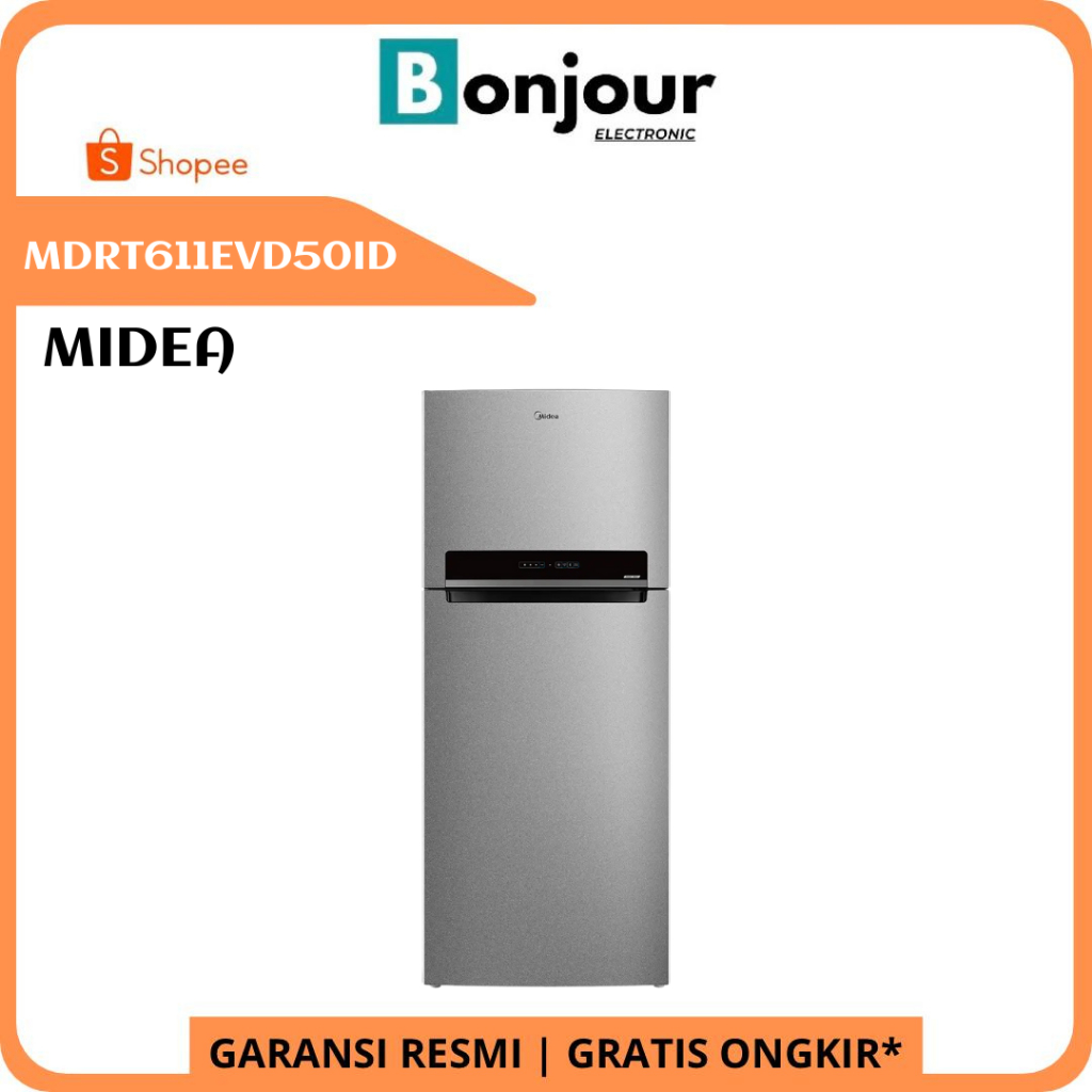 Kulkas Midea Inverter MDRT611EVD50ID 473 Liter Kulkas 2 Pintu Top Freezer - SILVER
