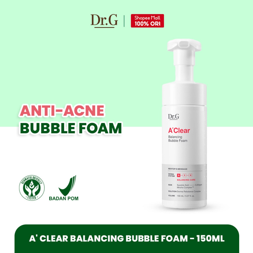 Dr.G A' Clear Balancing Bubble Foam - 150ml | Sabun Muka Gentle Mild Mengontrol Minyak Sebum Salicyl