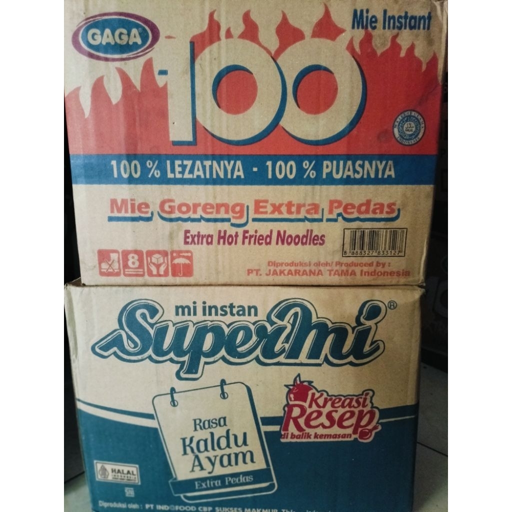 

Mie Gaga 100 goreng 1/2 dus+Supermi 1/2 dus