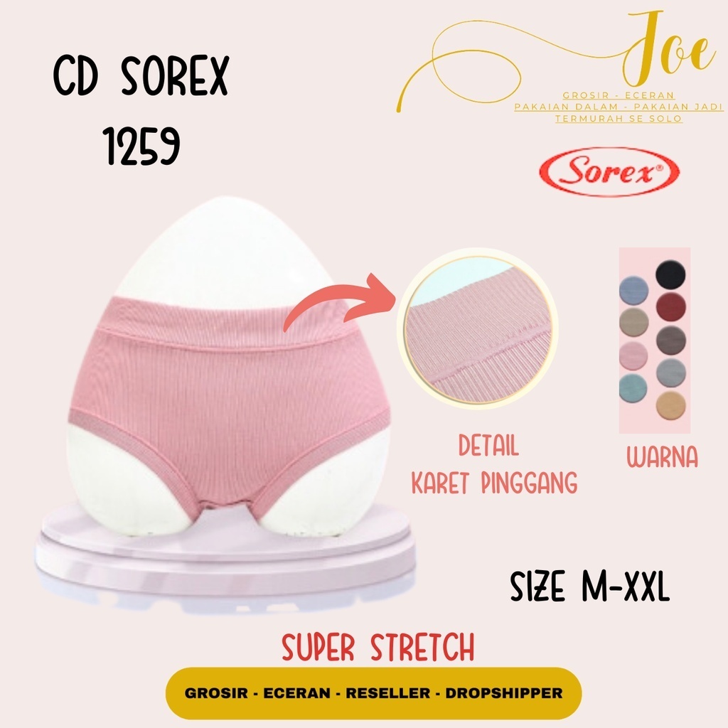 CD SOREX SUPER STRECH 1259 / CD Sorex random 3 warna ukuran M.L.XL,XXL