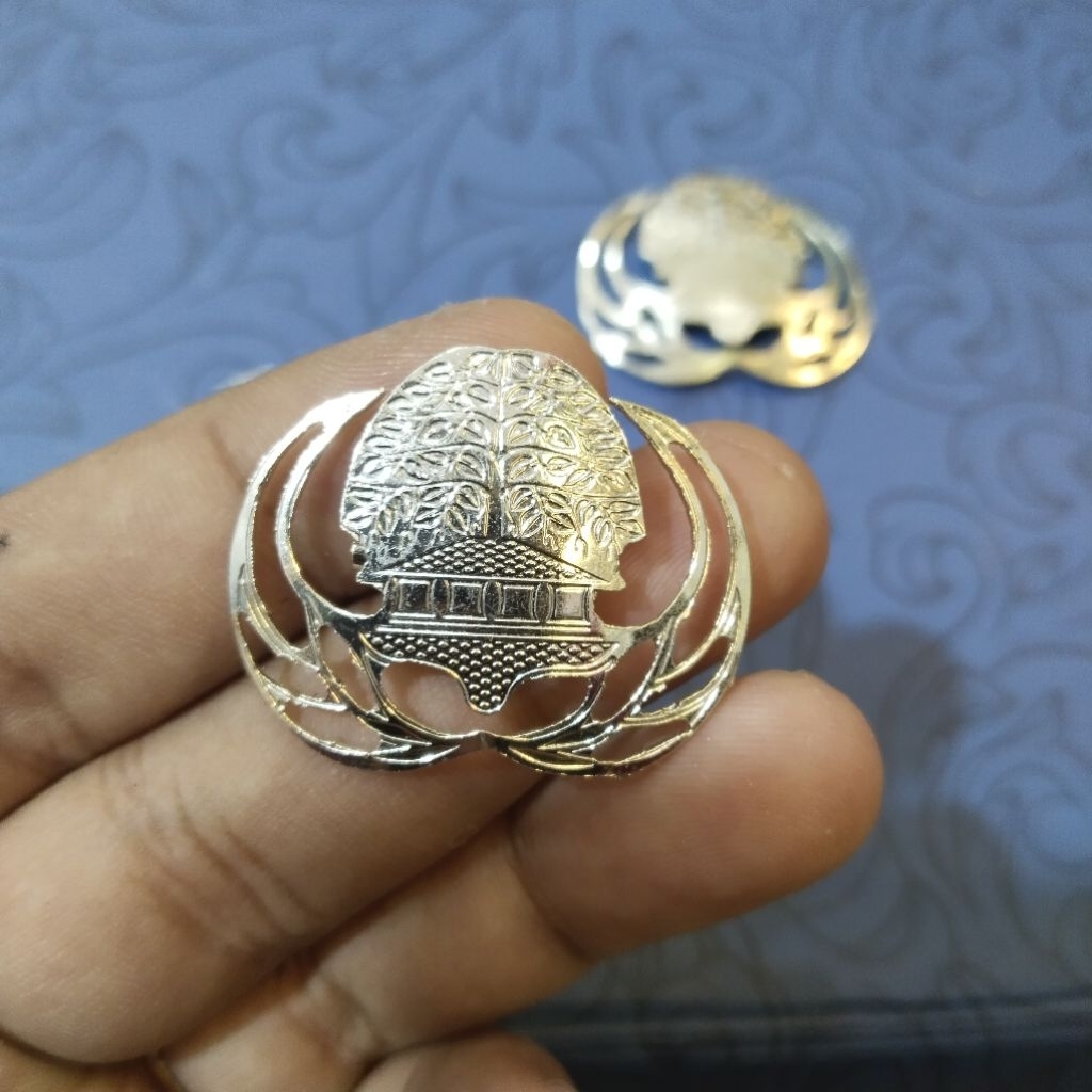 pin korpri bolong silver /pin korpri krancang silver peniti dan magnet