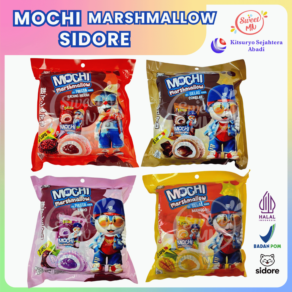 

Mochi Sidore Marshmallow Kacang Merah | Taro | Coklat | Mangga