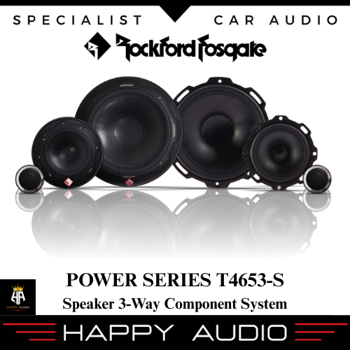 Speaker 3-Way Component System ROCKFORD FOSGATE Power Series T4653-S Midbass + Midrange + Tweeter Au