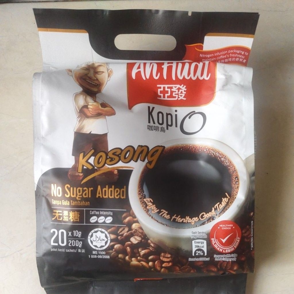 

ah huat kopi o 20 sachet no sugar added