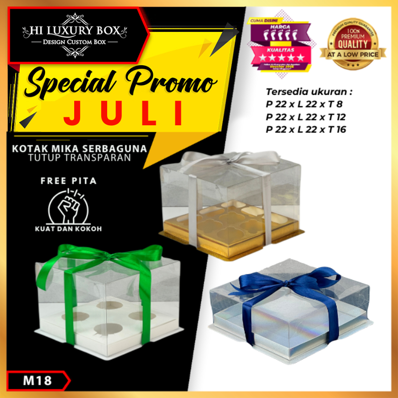 

Box Mika / Kotak Kue Mika / Box Cupcake + Tatakan / Packaging Mika /M18