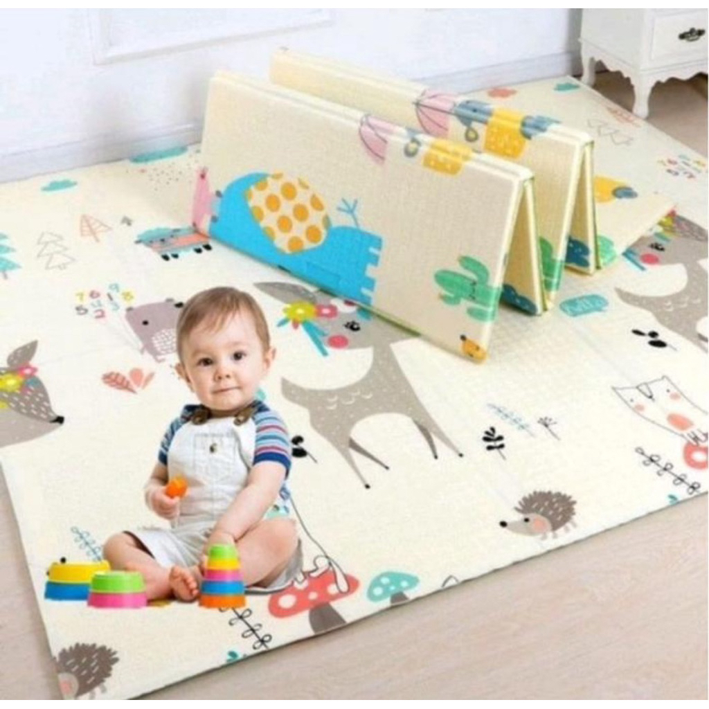 Cuci Gudang  Baby Playmat 200X180Cm Karpet Busa Lipat Bermain Anak Tikar Bermain Bayi Anak