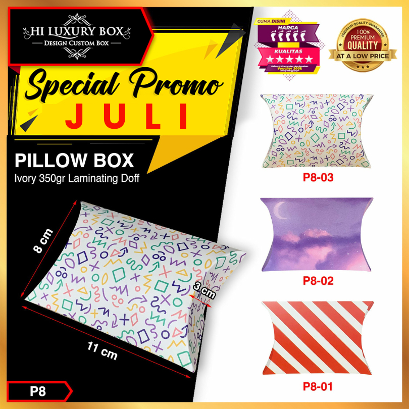 

Pillow Box - Gift Box Anak - Kotak Souvenir Kado Ulang Tahun Anak - P8
